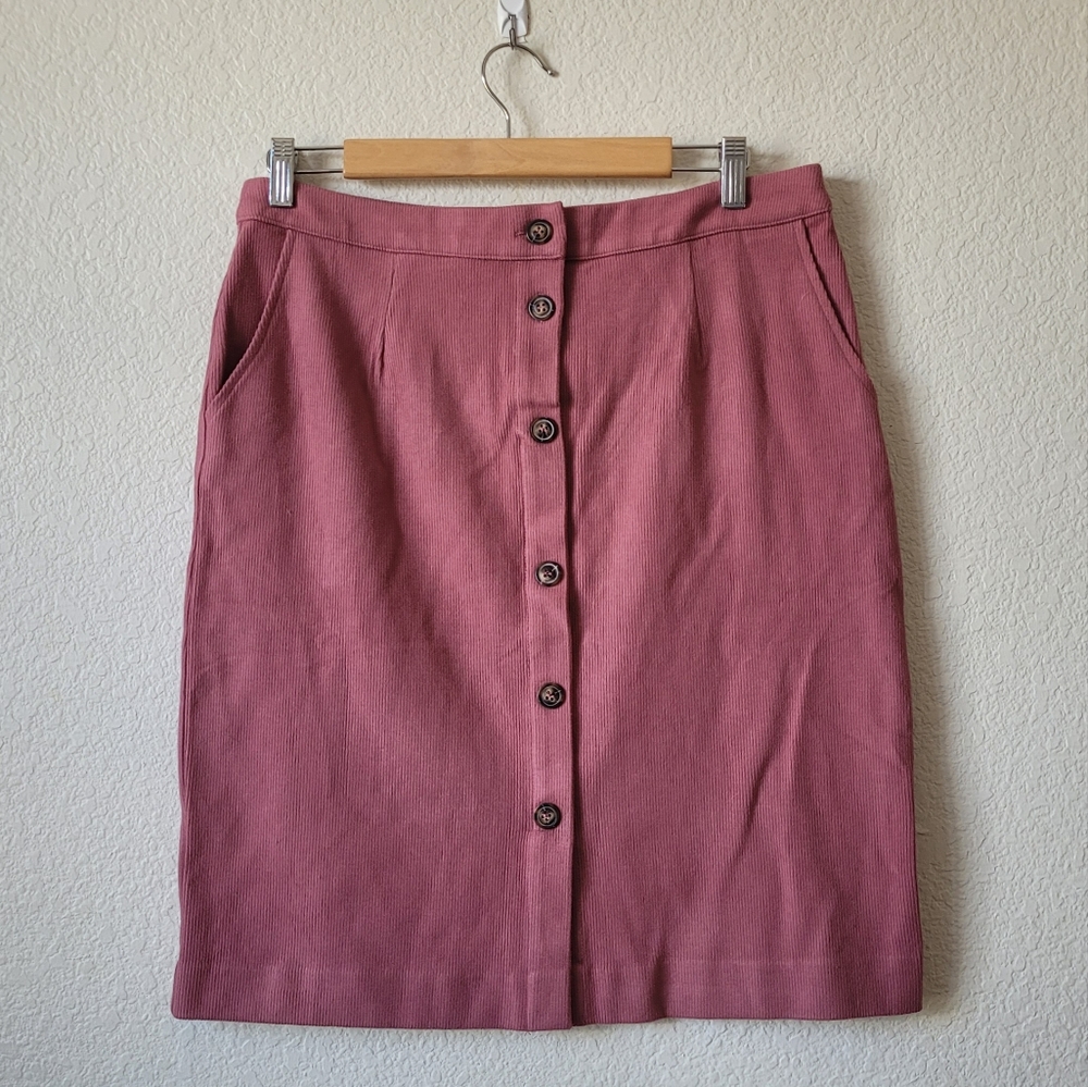 Skies Are Blue Pink Button-Front Skirt